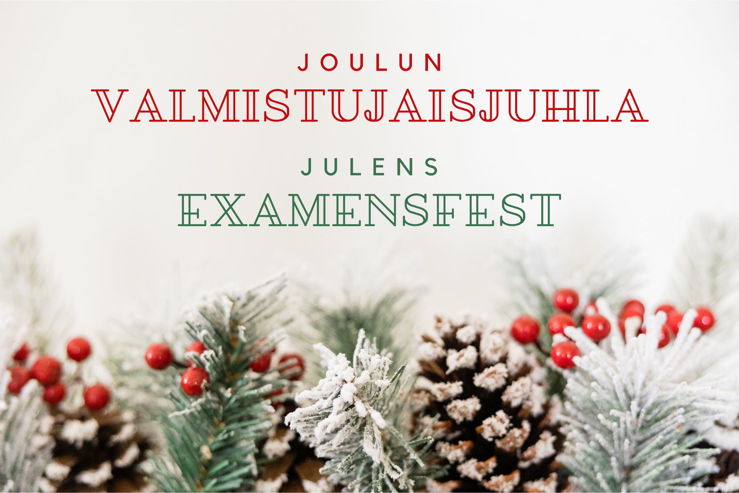 Joulun valmistujaisjuhla. Julens examensfest.