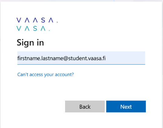 Studenta login